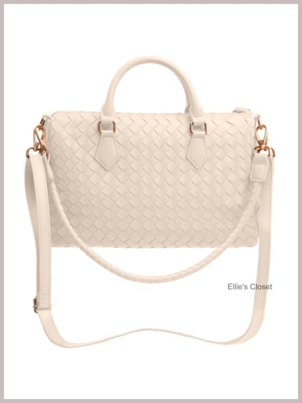 Woven Vegan Leather Tote Handbag Convertible Crossbody Hobo Shoulder Bag